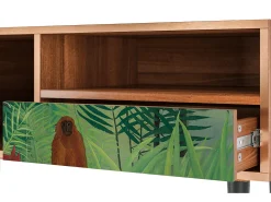 Móvel De Tv| Mueble de TV - 115х59х48 cm - T3 - Jungles in Paris, Nogueira Castanho