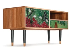 Móvel De Tv| Mueble de TV - 115х59х48 cm - T3 - Jungles in Paris, Nogueira Castanho