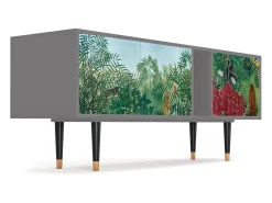 New Mueble de TV - 170х69х48 cm - T1 - Jungles in Paris, Cinza Cinzento