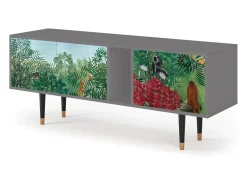 New Mueble de TV - 170х69х48 cm - T1 - Jungles in Paris, Cinza Cinzento