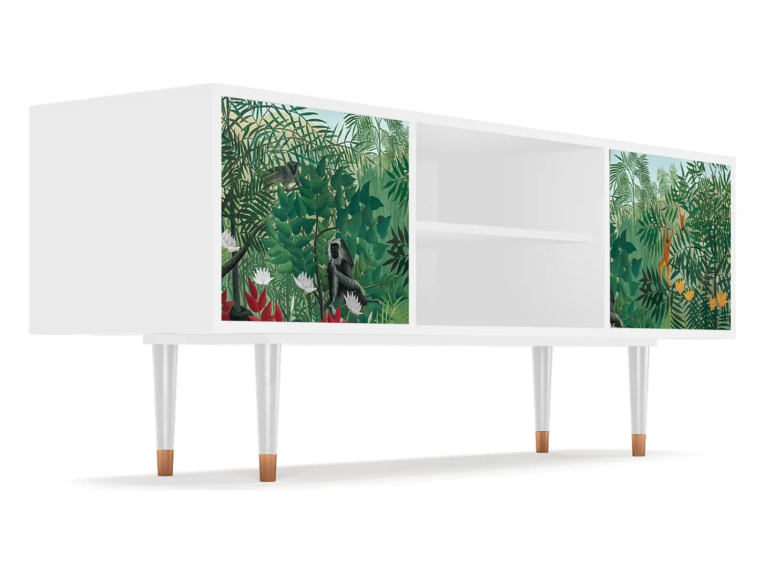 Móvel De Tv* Mueble de TV - 170х69х48 cm - T2 - Jungles in Paris, Branco Bege