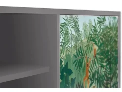 Móvel De Tv| Mueble de TV - 170х69х48 cm - T2 - Jungles in Paris, Cinza Cinzento