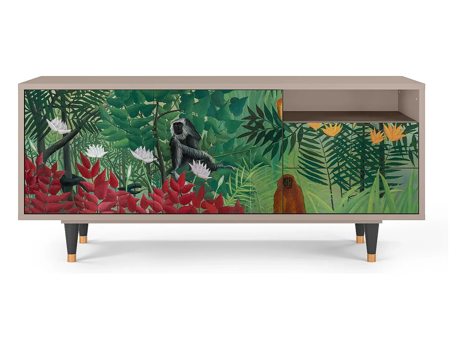 Best Mueble de TV - 125х56х41 cm - T7 - Jungles in Paris, Latte Bege