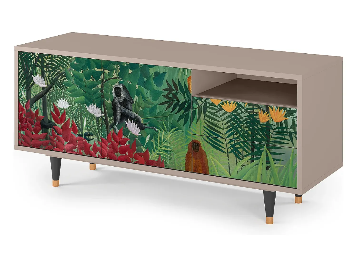 Best Mueble de TV - 125х56х41 cm - T7 - Jungles in Paris, Latte Bege