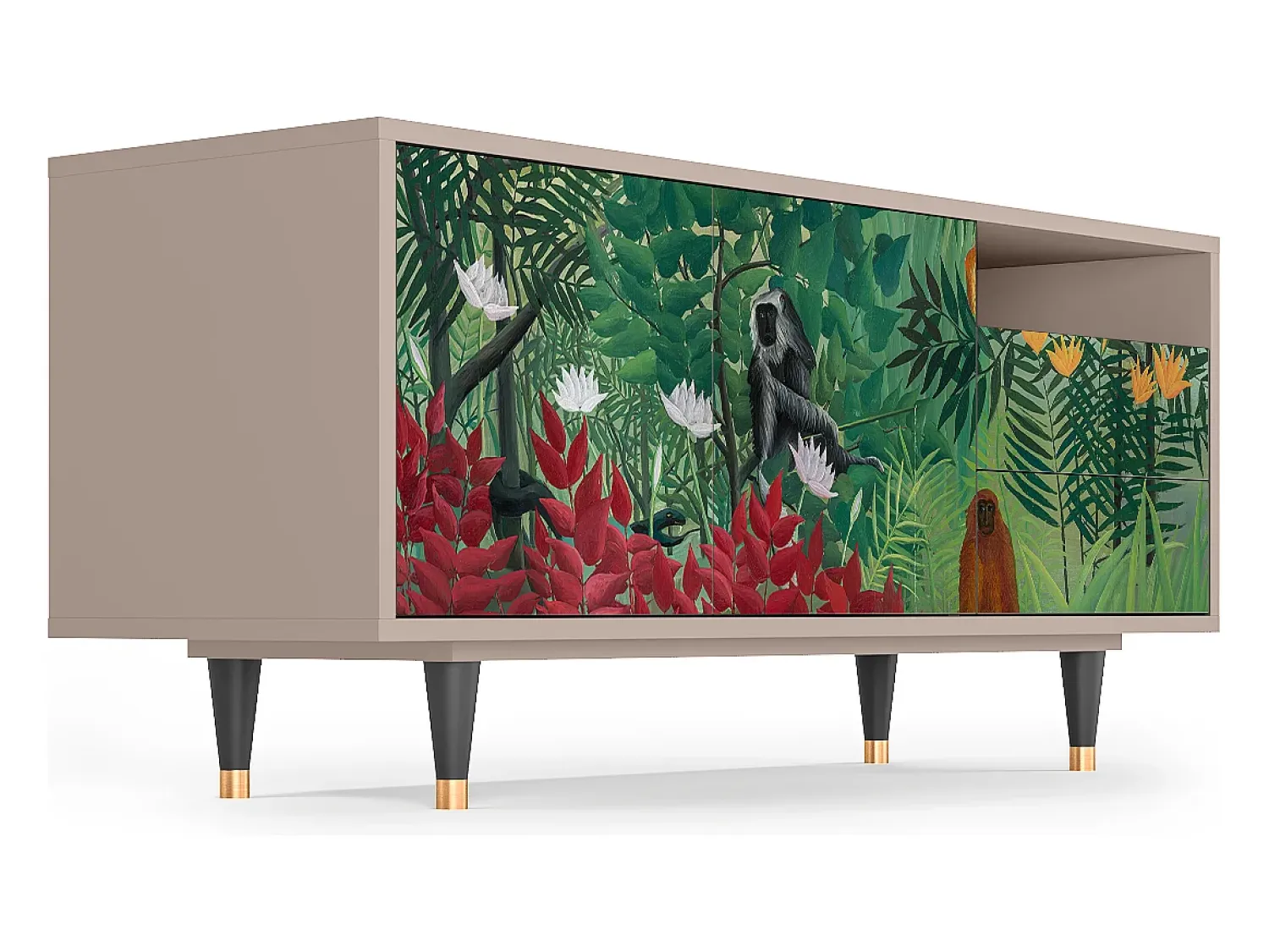 Best Mueble de TV - 125х56х41 cm - T7 - Jungles in Paris, Latte Bege