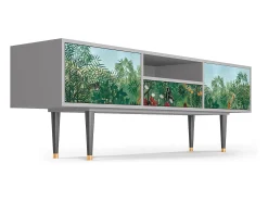 Móvel De Tv| Mueble de TV - 170х59х41 cm - T6 - Jungles in Paris, Cinza Cinzento