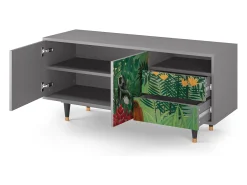 Móvel De Tv| Mueble de TV - 125х56х41 cm - T7 - Jungles in Paris, Cinza Cinzento