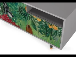 Móvel De Tv| Mueble de TV - 125х56х41 cm - T7 - Jungles in Paris, Cinza Cinzento