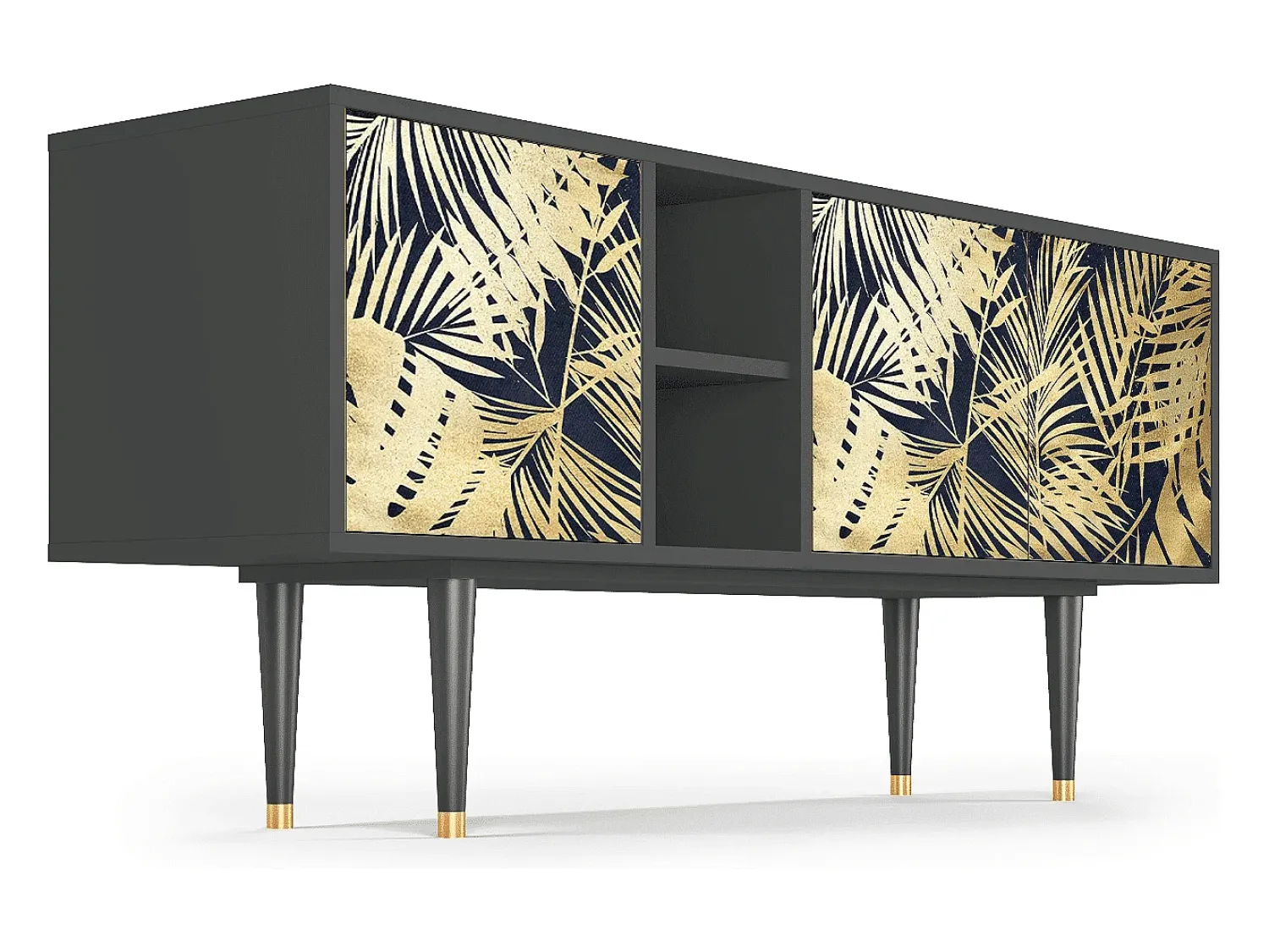 Clearance Mueble de TV - 150х69х41 cm - T5 - Jungle Vibes, Antracite Cinza antracite