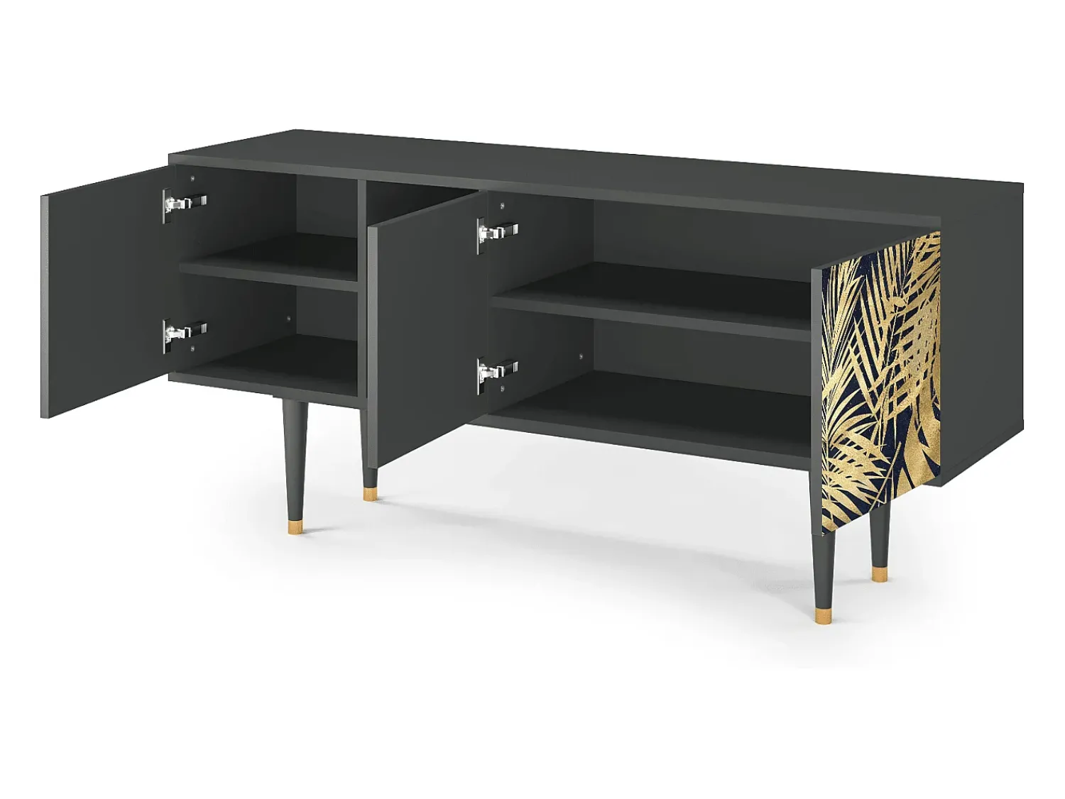 Clearance Mueble de TV - 150х69х41 cm - T5 - Jungle Vibes, Antracite Cinza antracite