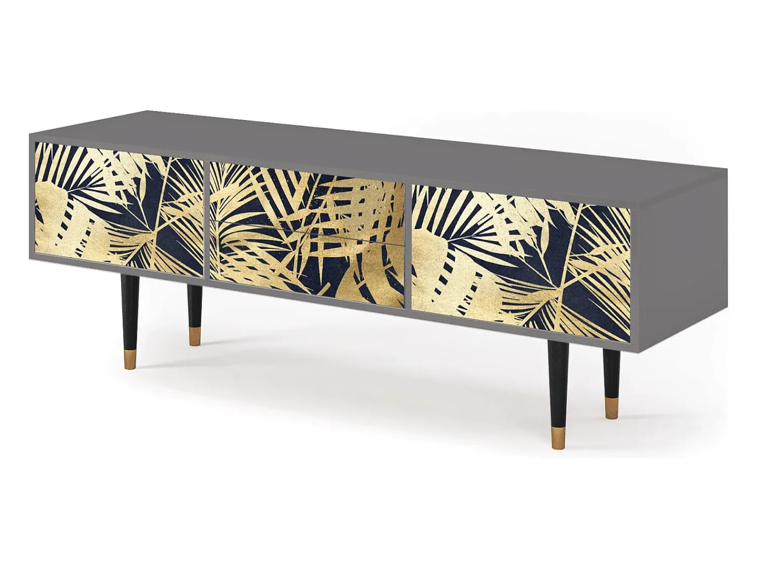 Móvel De Tv* Mueble de TV - 170х59х48 cm - T4 - Jungle Vibes, Cinza Cinzento