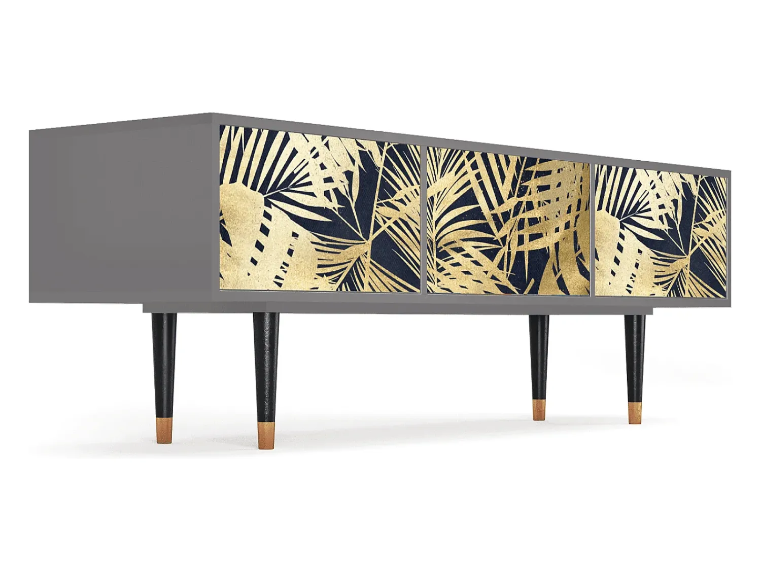 Móvel De Tv* Mueble de TV - 170х59х48 cm - T4 - Jungle Vibes, Cinza Cinzento