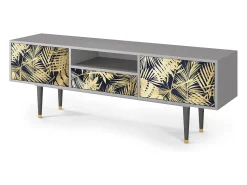 Móvel De Tv* Mueble de TV - 170х59х41 cm - T6 - Jungle Vibes, Cinza Cinzento