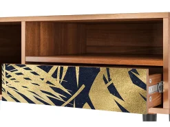 Móvel De Tv| Mueble de TV - 115х59х48 cm - T3 - Jungle Vibes, Nogueira Castanho