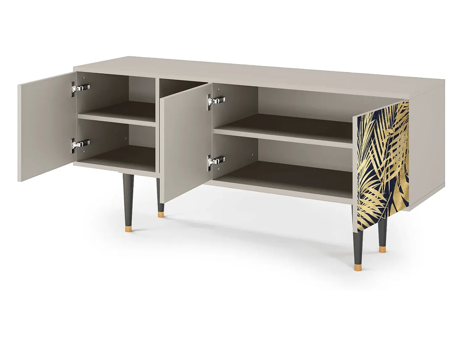 Móvel De Tv* Mueble de TV - 150х69х41 cm - T5 - Jungle Vibes, Areia Bege