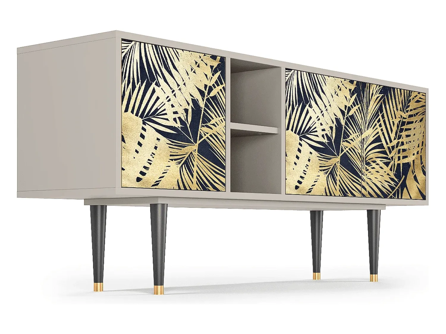Móvel De Tv* Mueble de TV - 150х69х41 cm - T5 - Jungle Vibes, Areia Bege