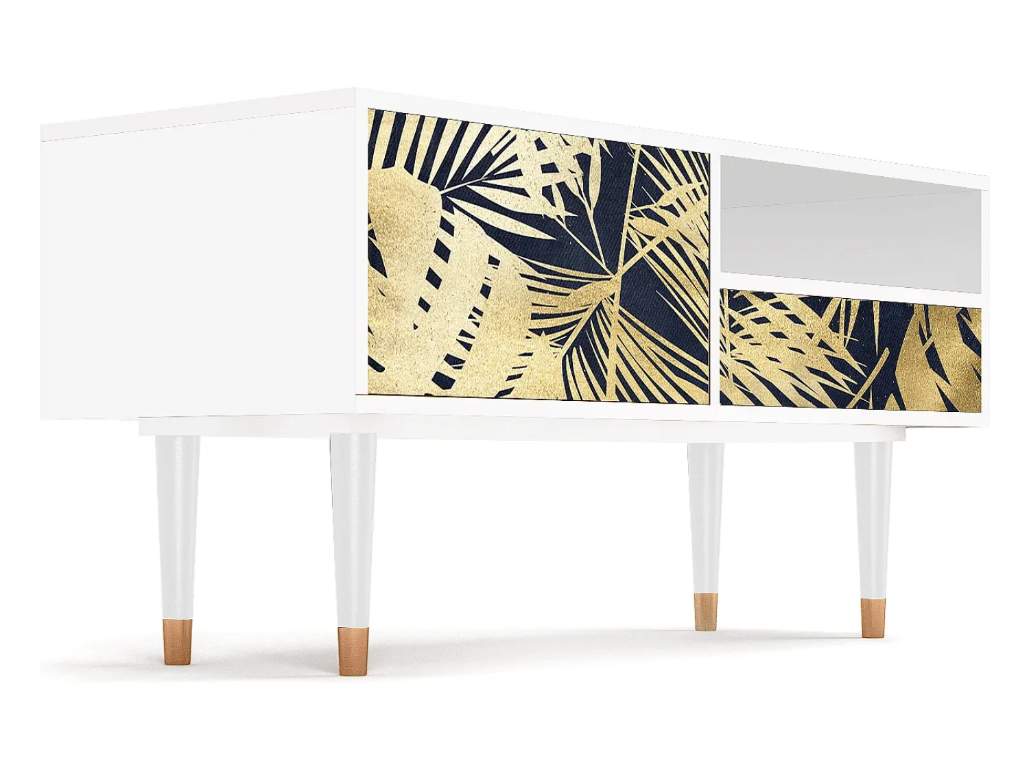 Mueble de TV - 115х59х48 cm - T3 - Jungle Vibes, Branco^ Móvel De Tv