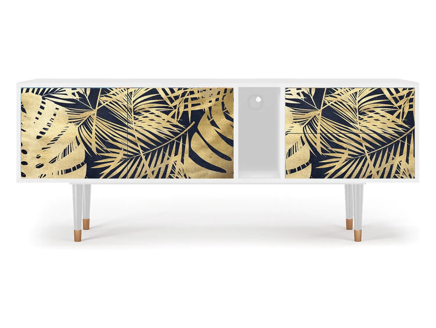 Móvel De Tv* Mueble de TV - 170х69х48 cm - T1 - Jungle Vibes, Branco Bege