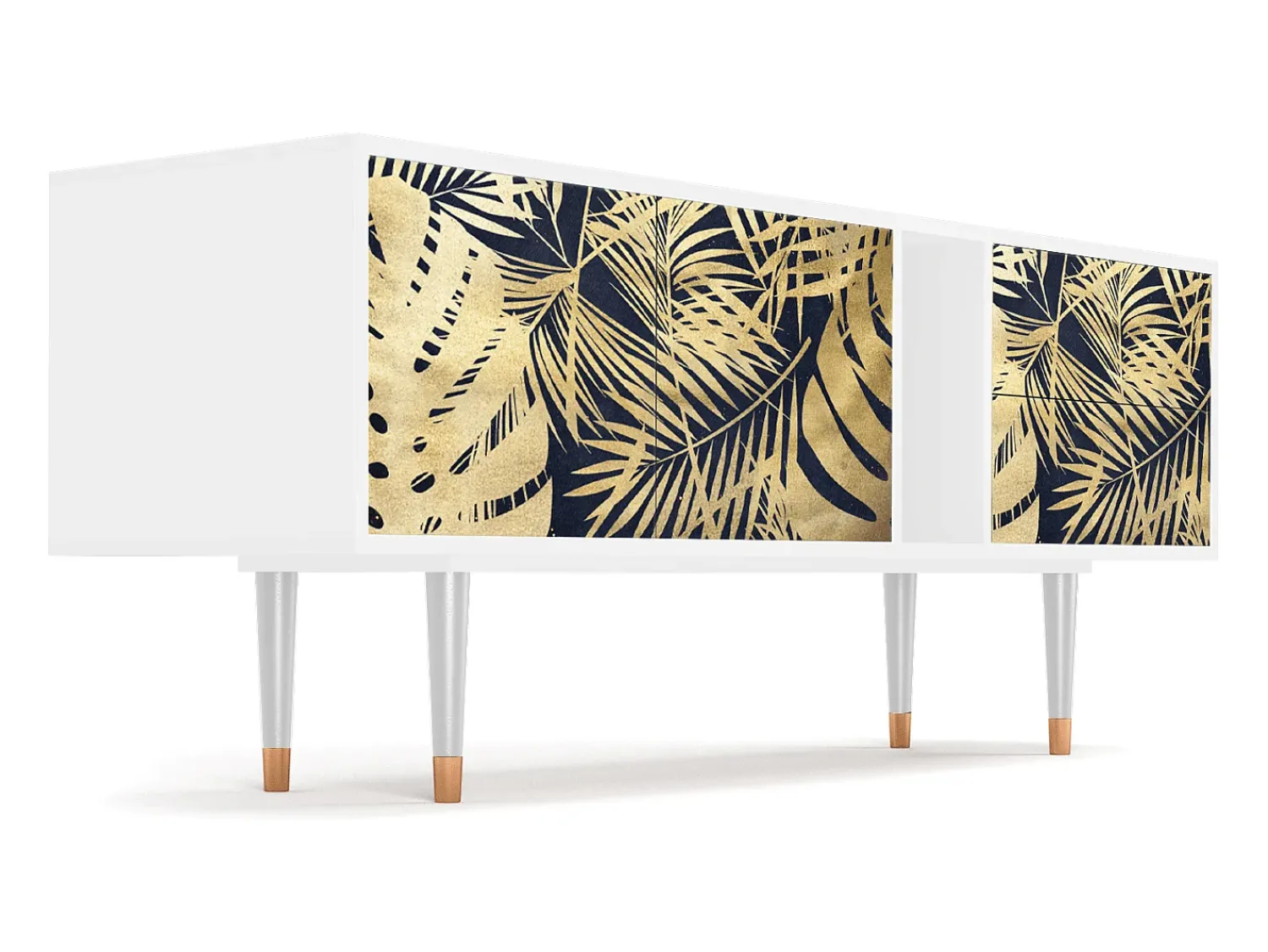 Móvel De Tv* Mueble de TV - 170х69х48 cm - T1 - Jungle Vibes, Branco Bege