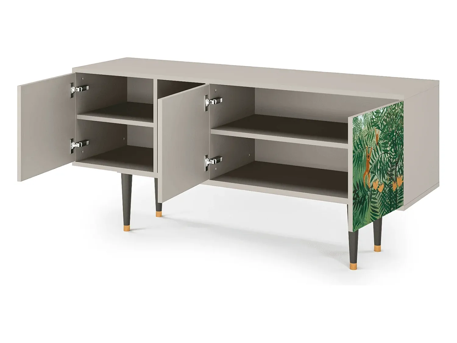 Móvel De Tv* Mueble de TV - 150х69х41 cm - T5 - Jungles in Paris, Areia Bege