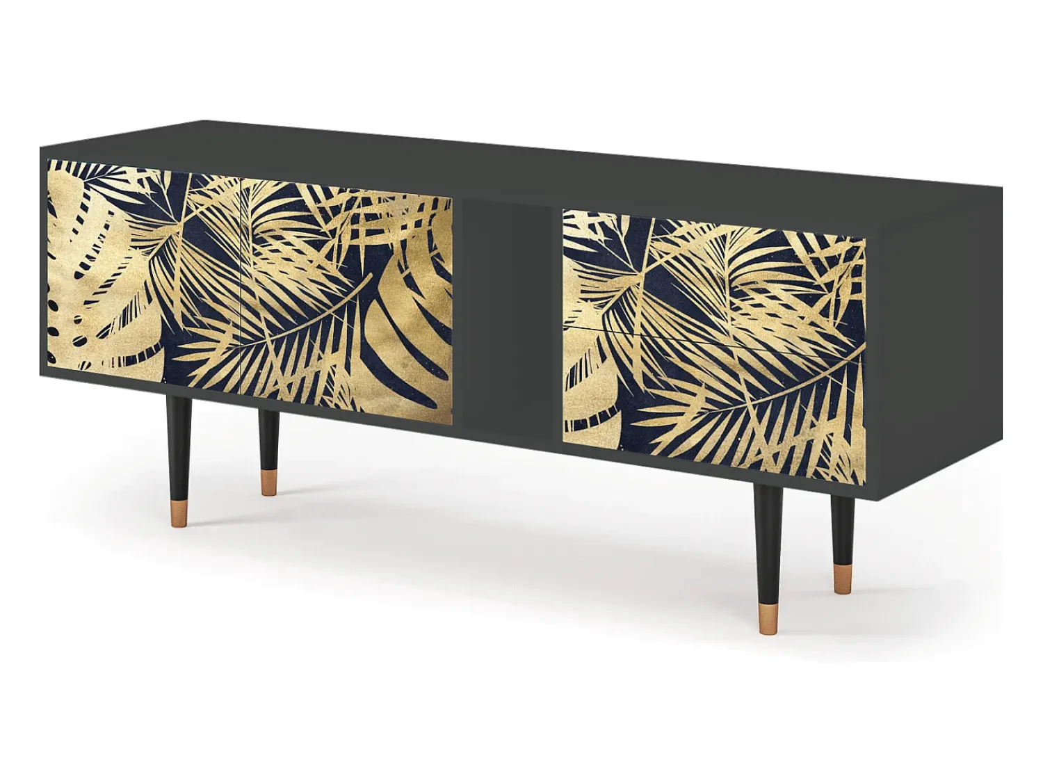 Móvel De Tv| Mueble de TV - 170х69х48 cm - T1 - Jungle Vibes, Antracite Cinza antracite