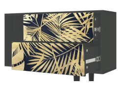 Móvel De Tv| Mueble de TV - 170х69х48 cm - T1 - Jungle Vibes, Antracite Cinza antracite
