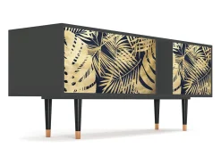 Móvel De Tv| Mueble de TV - 170х69х48 cm - T1 - Jungle Vibes, Antracite Cinza antracite