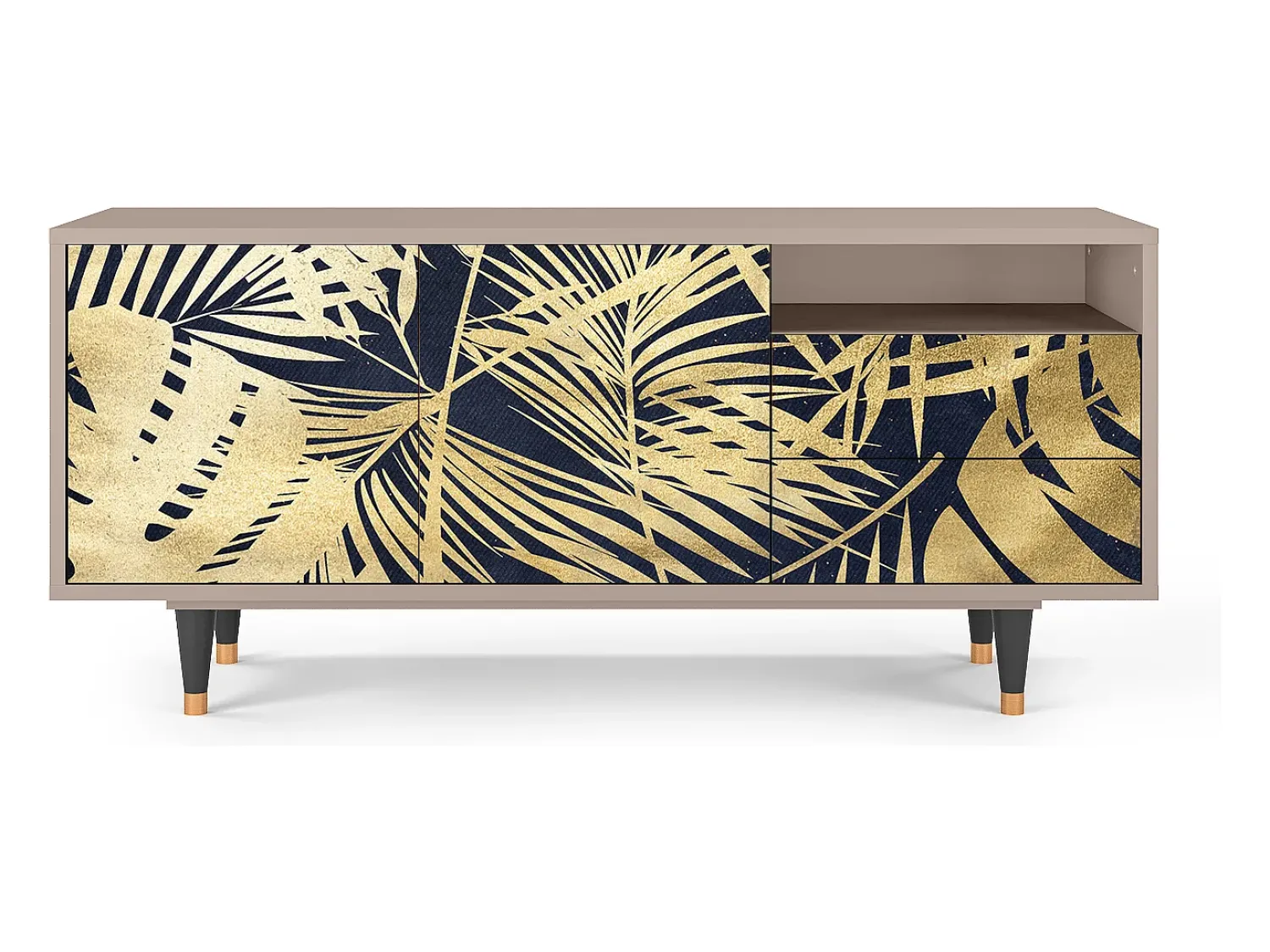 Móvel De Tv| Mueble de TV - 125х56х41 cm - T7 - Jungle Vibes, Latte Bege