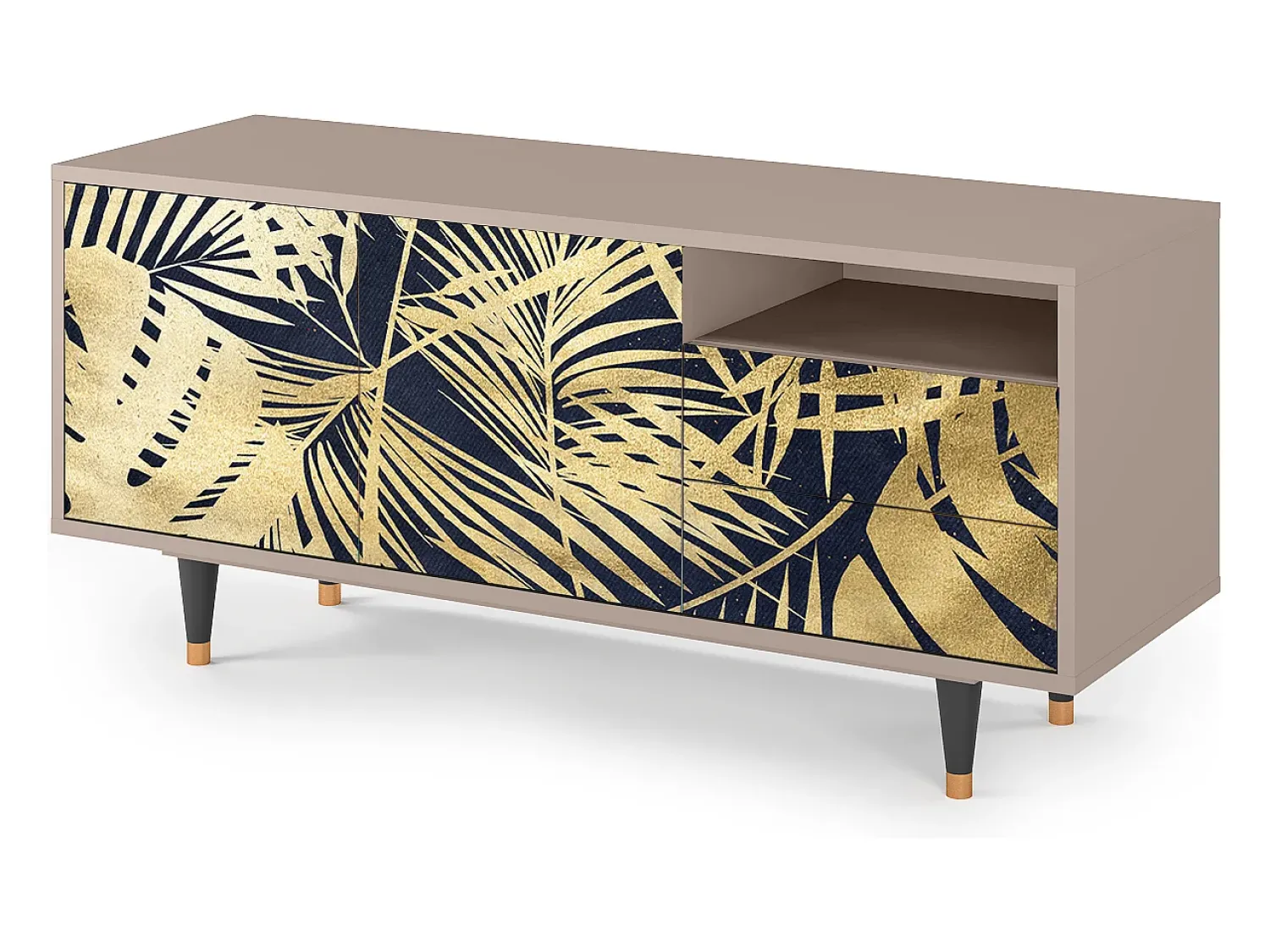 Móvel De Tv| Mueble de TV - 125х56х41 cm - T7 - Jungle Vibes, Latte Bege