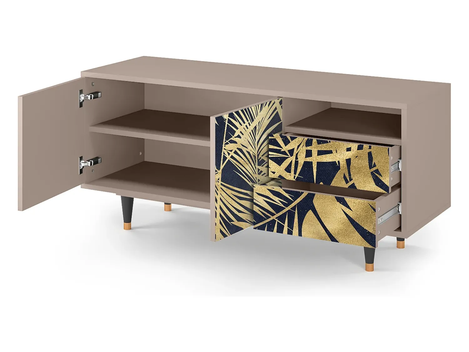 Móvel De Tv| Mueble de TV - 125х56х41 cm - T7 - Jungle Vibes, Latte Bege