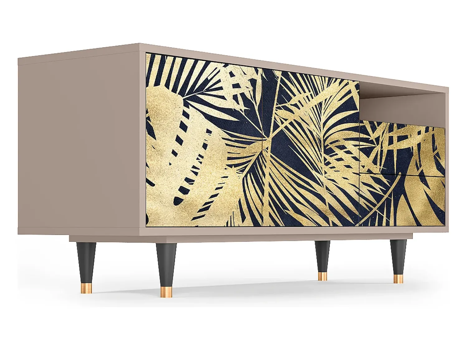 Móvel De Tv| Mueble de TV - 125х56х41 cm - T7 - Jungle Vibes, Latte Bege