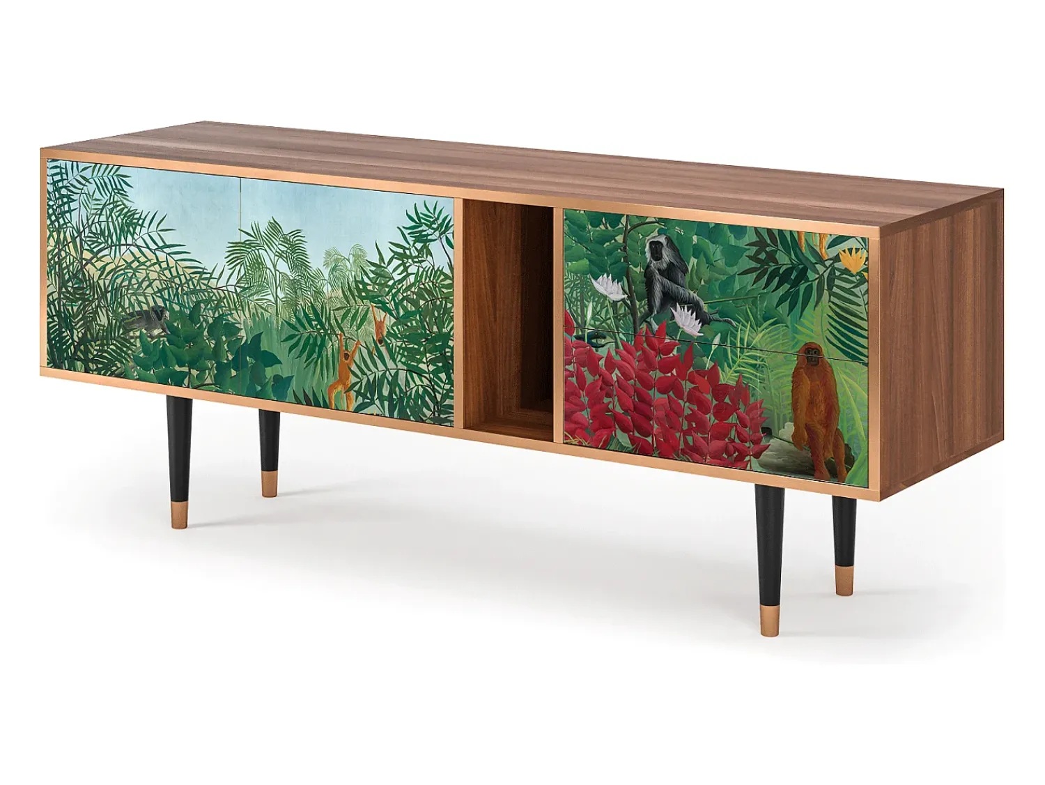 Móvel De Tv* Mueble de TV - 170х69х48 cm - T1 - Jungles in Paris, Nogueira Castanho