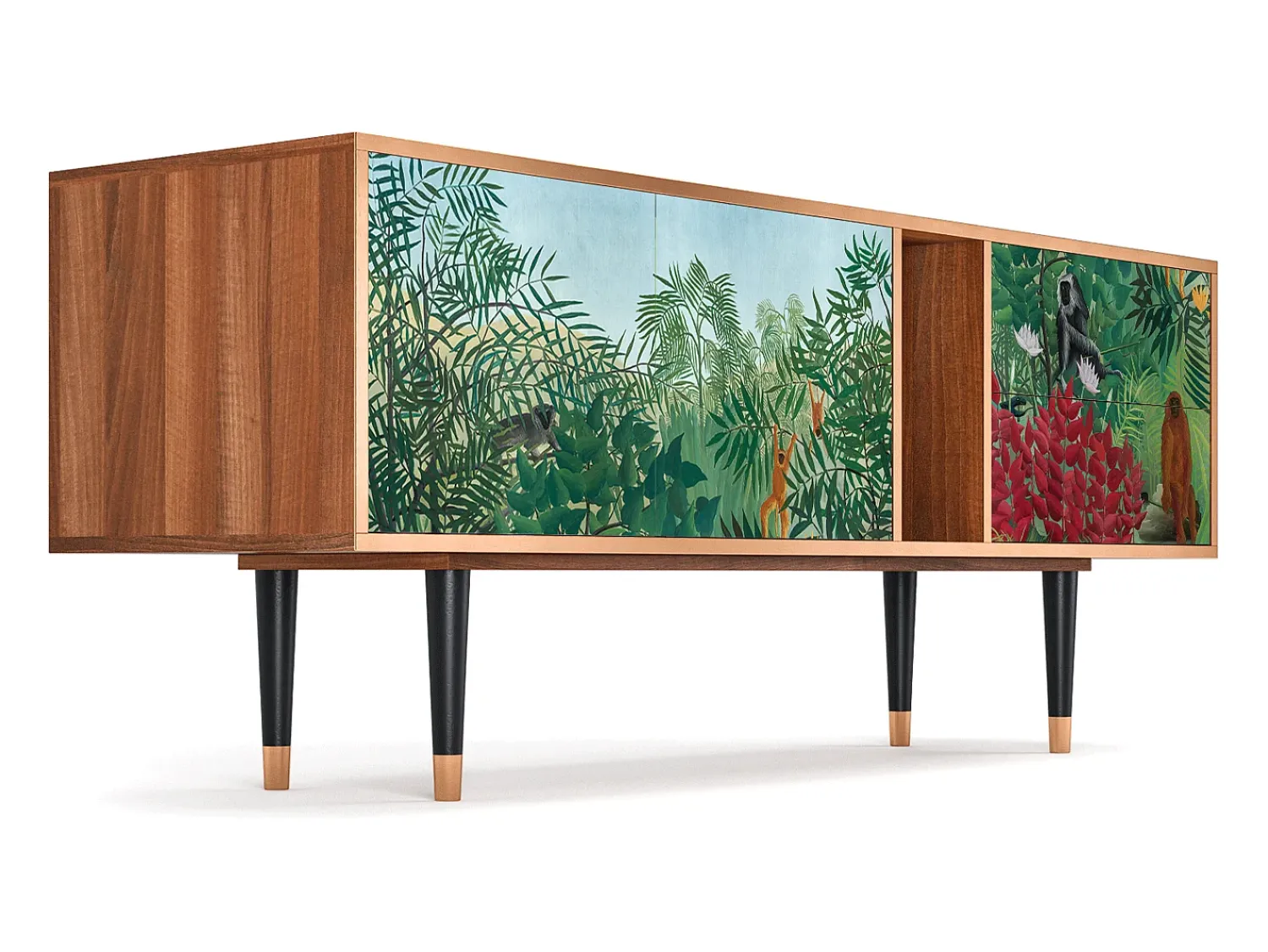 Móvel De Tv* Mueble de TV - 170х69х48 cm - T1 - Jungles in Paris, Nogueira Castanho