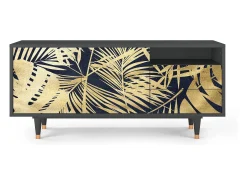 Móvel De Tv* Mueble de TV - 125х56х41 cm - T7 - Jungle Vibes, Antracite Cinza antracite