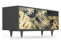 Móvel De Tv* Mueble de TV - 125х56х41 cm - T7 - Jungle Vibes, Antracite Cinza antracite