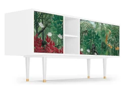 Discount Mueble de TV - 150х69х41 cm - T5 - Jungles in Paris, Branco Bege