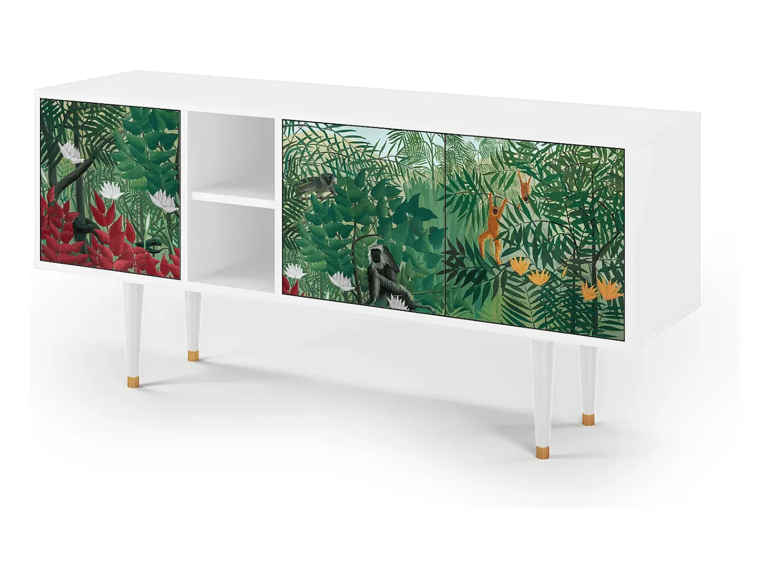 Discount Mueble de TV - 150х69х41 cm - T5 - Jungles in Paris, Branco Bege