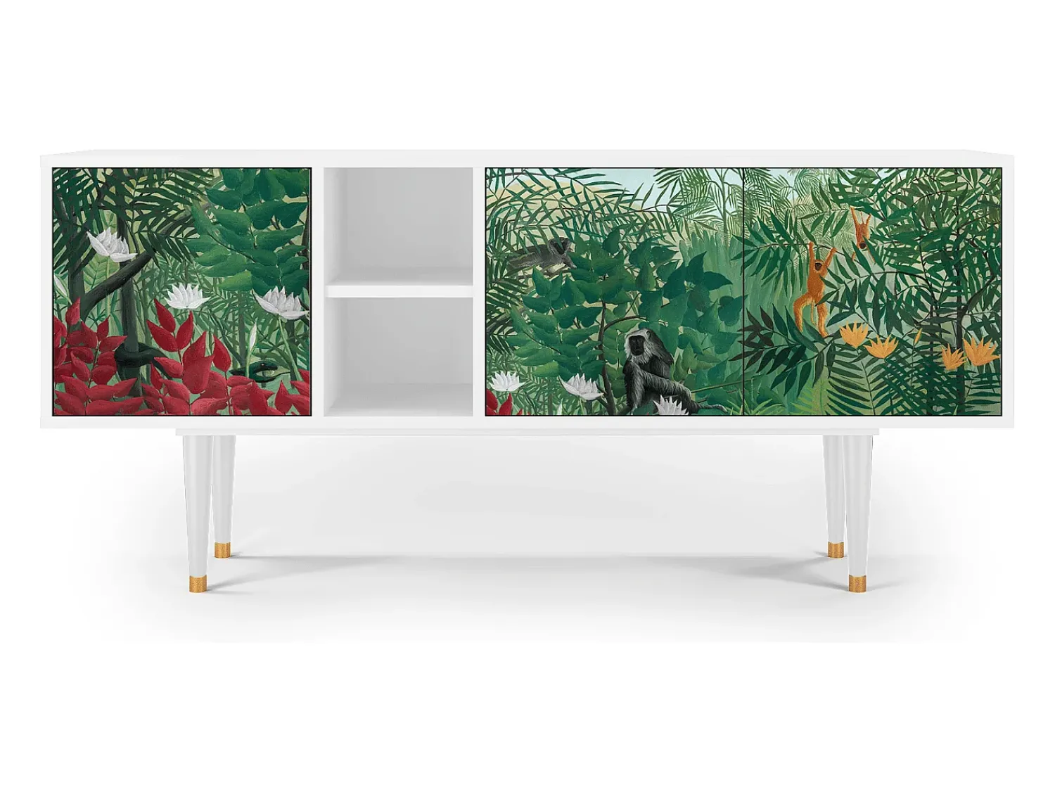 Discount Mueble de TV - 150х69х41 cm - T5 - Jungles in Paris, Branco Bege
