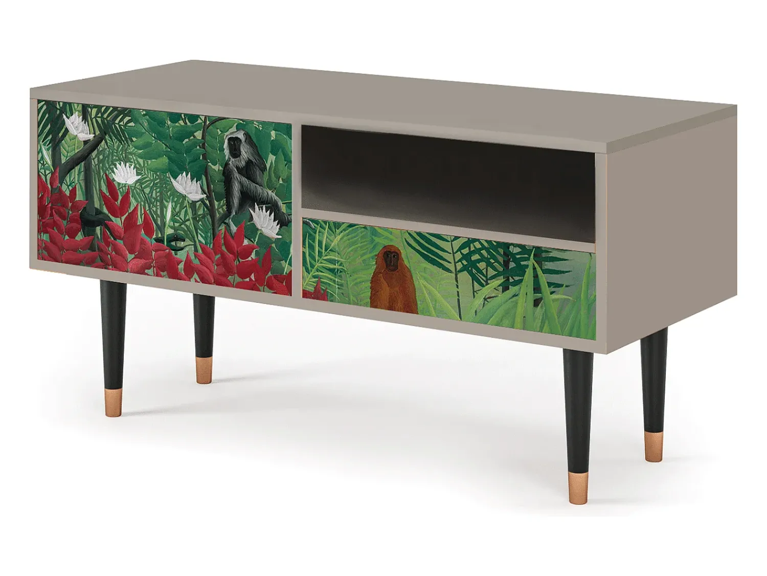 Móvel De Tv| Mueble de TV - 115х59х48 cm - T3 - Jungles in Paris, Areia Bege