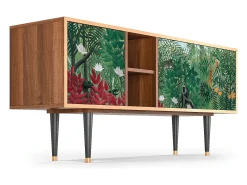 Móvel De Tv* Mueble de TV - 150х69х41 cm - T5 - Jungles in Paris, Nogueira Castanho