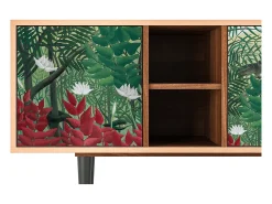 Móvel De Tv* Mueble de TV - 150х69х41 cm - T5 - Jungles in Paris, Nogueira Castanho
