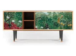 Móvel De Tv* Mueble de TV - 150х69х41 cm - T5 - Jungles in Paris, Nogueira Castanho