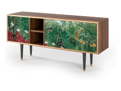 Móvel De Tv* Mueble de TV - 150х69х41 cm - T5 - Jungles in Paris, Nogueira Castanho