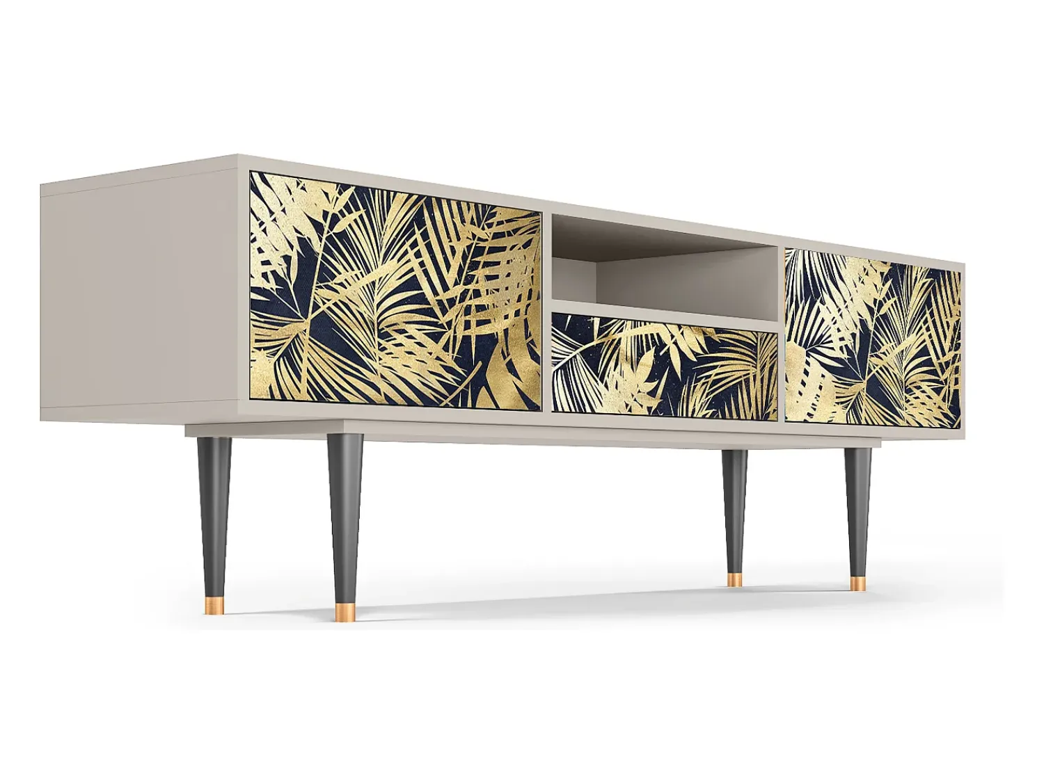 Móvel De Tv| Mueble de TV - 170х59х41 cm - T6 - Jungle Vibes, Areia Bege
