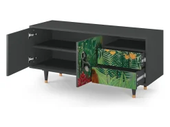 Móvel De Tv* Mueble de TV - 125х56х41 cm - T7 - Jungles in Paris, Antracite Cinza antracite