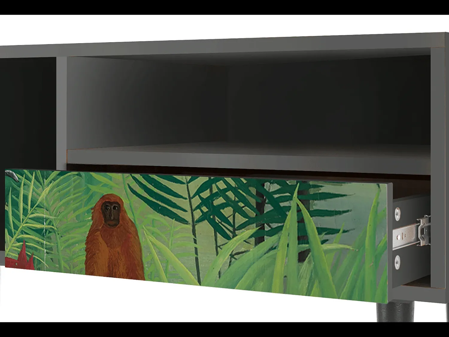 Mueble de TV - 115х59х48 cm - T3 - Jungles in Paris, Antracite^ Móvel De Tv