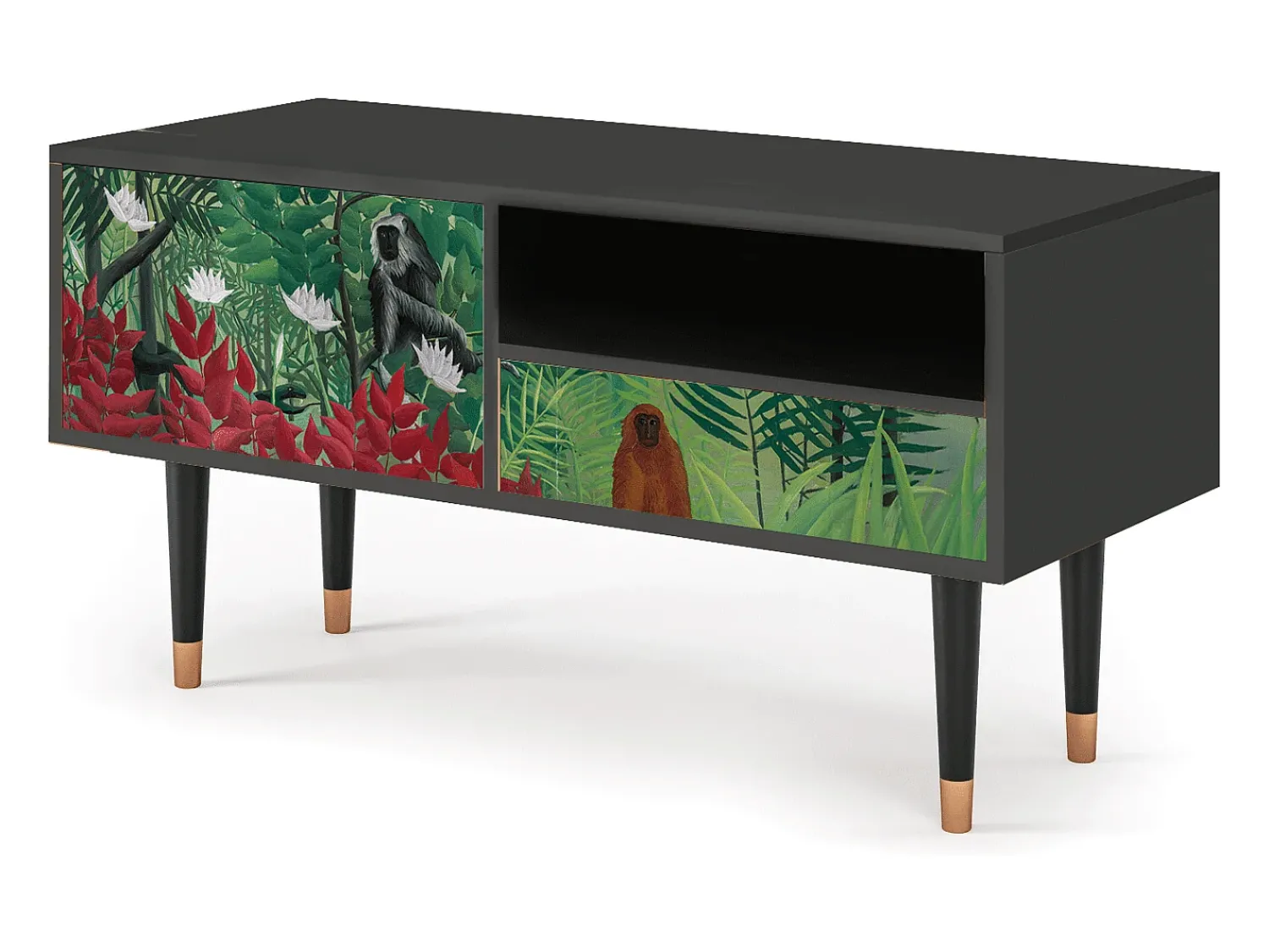 Mueble de TV - 115х59х48 cm - T3 - Jungles in Paris, Antracite^ Móvel De Tv