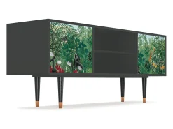 Móvel De Tv* Mueble de TV - 170х69х48 cm - T2 - Jungles in Paris, Antracite Cinza antracite