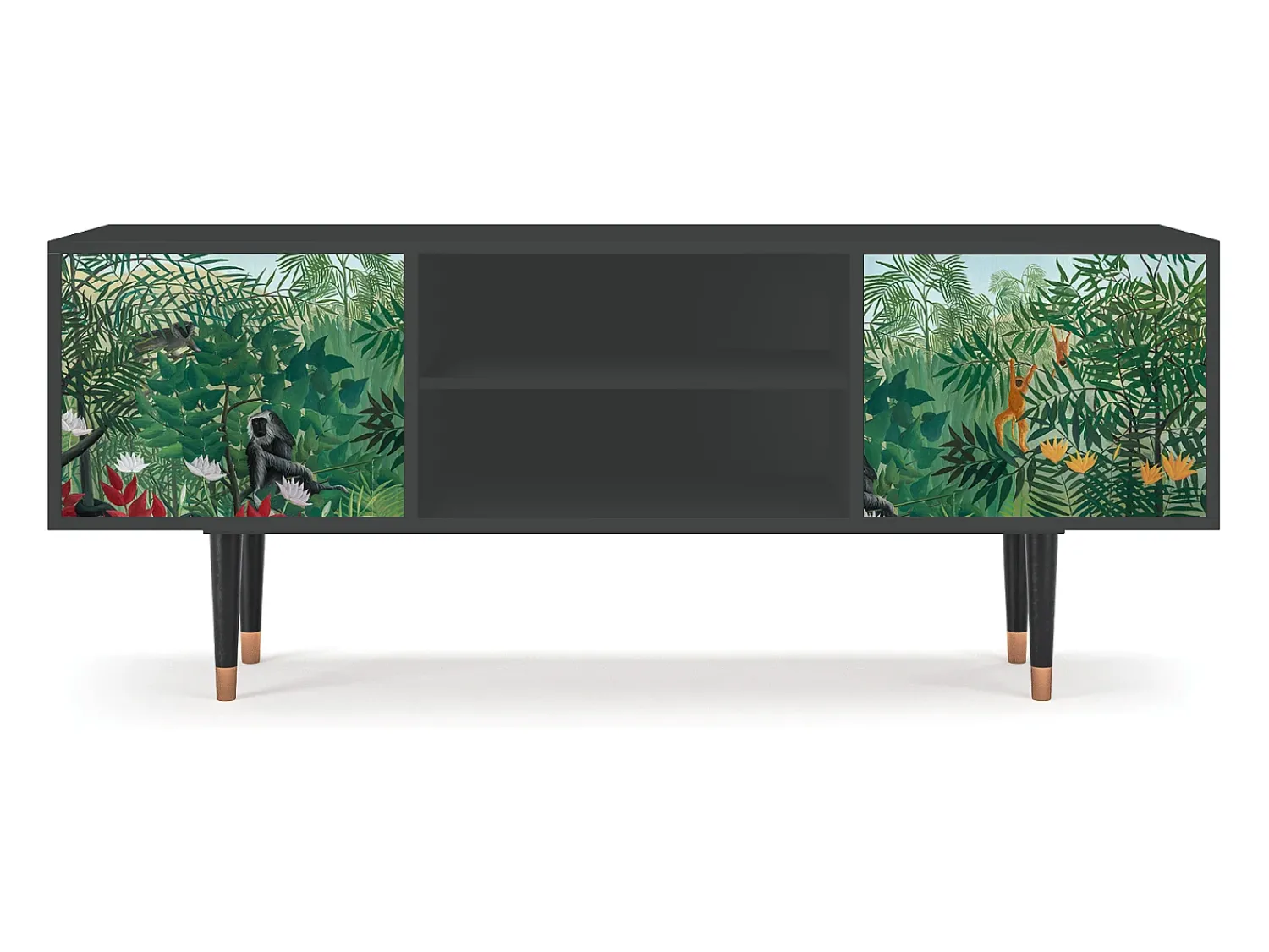 Móvel De Tv* Mueble de TV - 170х69х48 cm - T2 - Jungles in Paris, Antracite Cinza antracite