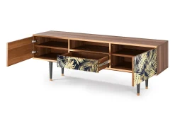 Móvel De Tv| Mueble de TV - 170х59х41 cm - T6 - Jungle Vibes, Nogueira Castanho